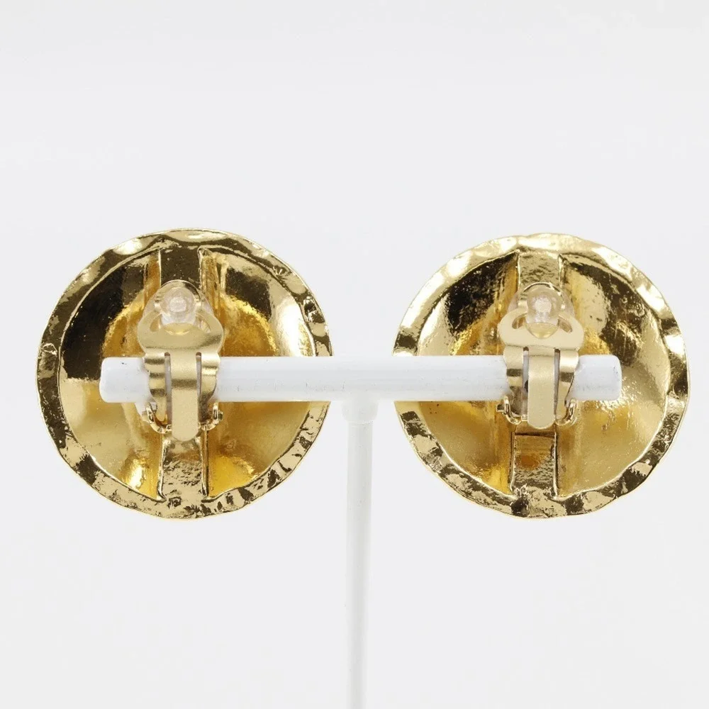 CHANEL Gold Logo Earrings